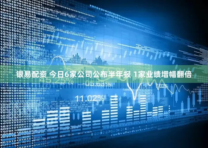银易配资 今日6家公司公布半年报 1家业绩增幅翻倍